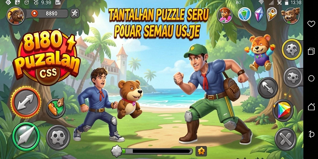 Tampilan menarik dari gameplay Puzzle di 8180