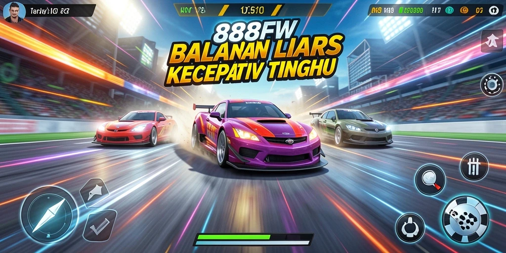 Tampilan gameplay Racing 888FW yang mendebarkan dan penuh aksi.