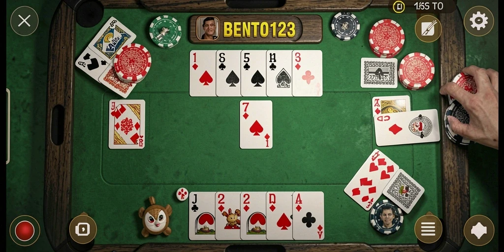Tampilan gameplay seru saat bermain Gaple di BENTO123.