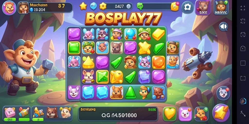 Gameplay seru dan menantang dalam BOSPLAY77 dengan kombinasi warna-warni.