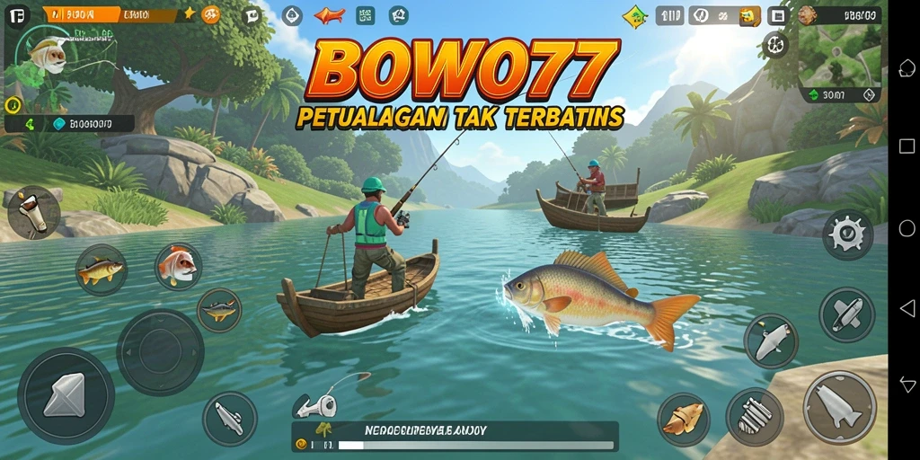 Gameplay BOWO77 yang menarik saat memancing di laut.