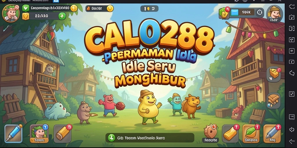 Screenshot gameplay CALO288 menunjukkan keragaman karakter dan sumber daya yang menarik.