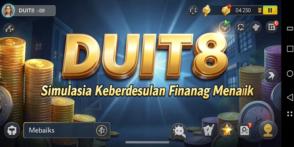Tampilan screenshot DUIT8 menampilkan gameplay simulasi keuangan yang menarik.