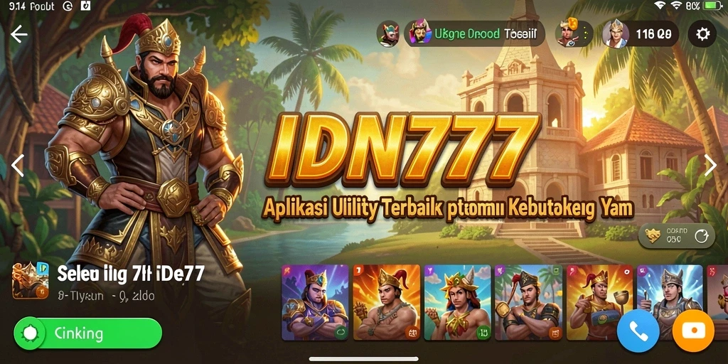 Tampilan utama aplikasi IDN777 dengan fitur efektif dan user-friendly.