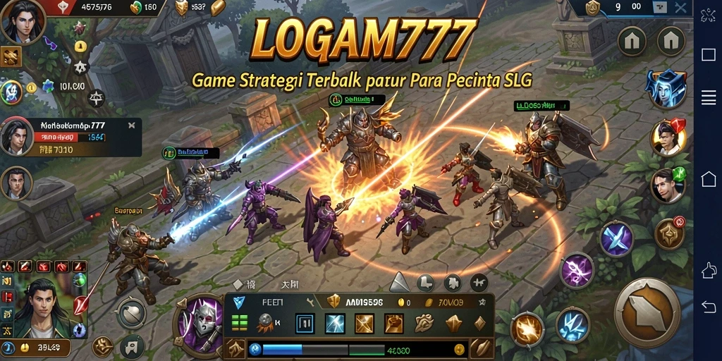 Gameplay menantang di LOGAM777 dengan strategi membangun dan pertempuran.