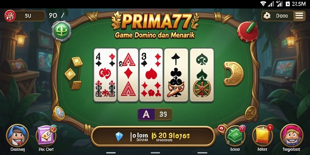 Tampilan gameplay domino di PRIMA77 yang seru dan interaktif.
