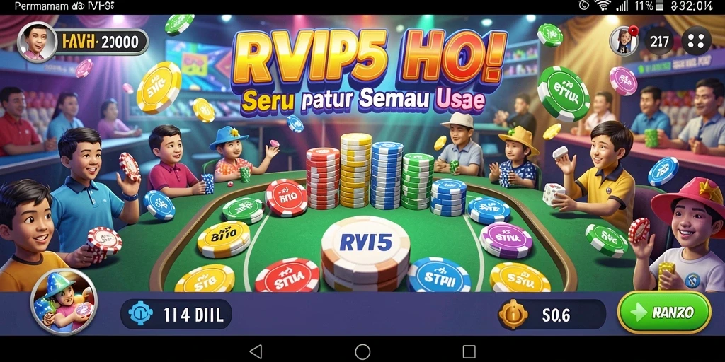 Screenshot gameplay seru dari RVIP5 memperlihatkan suasana bermain Bingo.