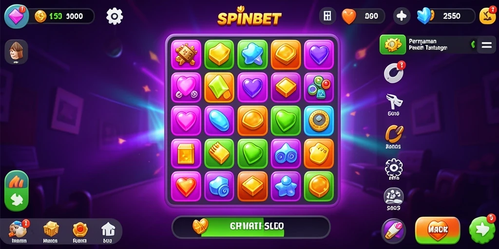 Tampilan gameplay seru dengan warna-warna cerah dan tantangan Match-3.